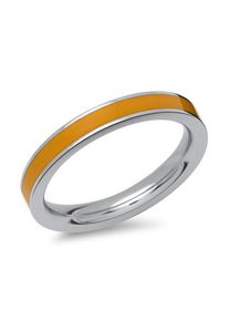 UNIQUE Ring aus Edelstahl orangefarbene Emaille