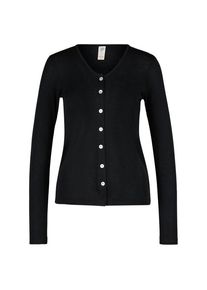 Woll- & Merinojacke Engel Damen Cardigan Feinripp Damen (Gr 34/36 |schwarz)