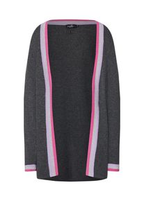 Zwillingsherz, Damen Cardigan, Dunkelgrau / Pink