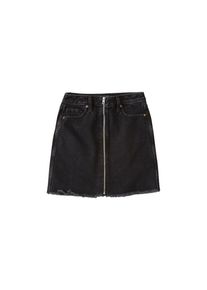 Abercrombie & Fitch Abercrombie & Fitch, Damen Rock 'BLACK ZIPPER DENIM MINI', Schwarz