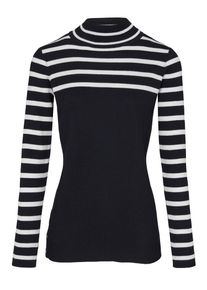 Heine, Damen Pullover, Dunkelblau / Offwhite