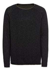 Review, Herren Pullover '2TN SLUB RAGLAN', Schwarz