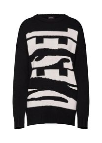 Diesel, Damen Pullover 'K-LOGOX-A PULLOVER', Schwarz / Wei&szlig;