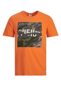 Jack & Jones JACK & JONES, Herren T-Shirt 'Camo', Dunkelorange