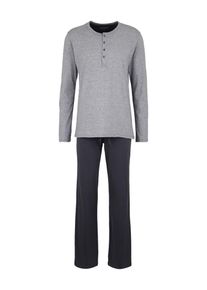 Schiesser, Herren Pyjama aus Hose und Oberteil, Anthrazit