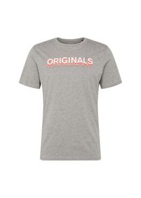 Jack & Jones JACK & JONES, Herren Shirt 'JORART LUCK TEE SS CREW NECK', Grau / Orange / Wei&szlig;