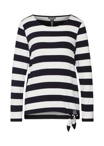 Street One, Damen Pullover 'LTD QR Mathea stripe', Schwarz / Wei&szlig;