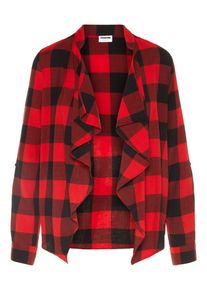 Noisy may, Damen Drapierte Strickjacke, Rot / Schwarz
