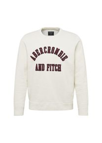 Abercrombie & Fitch Abercrombie & Fitch, Herren Sweatshirt 'SHIELD APPLIQUE LOGO CREW', Wei&szlig;