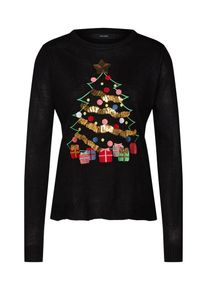 V&eacute;ro Moda VERO MODA, Damen Pullover 'VMCHRISTMAS TREE LS O-NECK BLOUSE NVL', Gold / Mischfarben / Schwarz