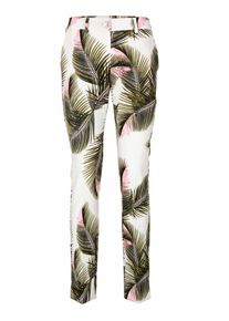 Heine, Damen Druckhose mit Bl&auml;tter-Dessign, Khaki / Wei&szlig;