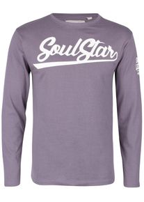 Soulstar, Herren Longsleeve, Helllila / Wei&szlig;