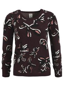 Khujo, Damen Pullover 'OLARA', Aubergine / Rosa / Wei&szlig;