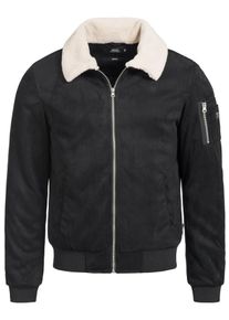 INDICODE JEANS, Herren Bomberjacke 'Ladbroke', Schwarz / Wei&szlig;