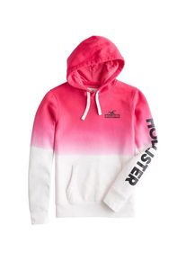Hollister, Herren Sweatshirt 'OMBRE PRINT LOGO PO', Rosa / Wei&szlig;