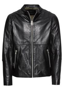 Jack & Jones JACK & JONES, Herren Lederjacke 'JPRLIAM LEATHER JACKET', Schwarz