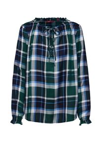 s.Oliver RED LABEL, Damen Bluse, Dunkelblau / Dunkelgr&uuml;n / Wei&szlig;