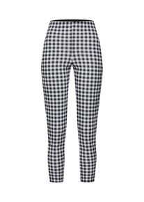 boohoo, Damen Hose 'Crepe Gingham Split Hem', Schwarz / Wei&szlig;