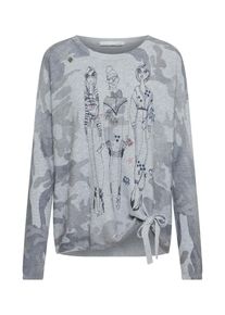 Oui, Damen Pullover, Graumeliert