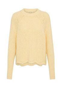 Review, Damen Pullover 'SCALLOP EDGE', Hellgelb