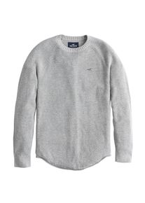 Hollister, Herren Pullover 'MW SHAKER STITCH SOLIDS 4CC', Hellgrau