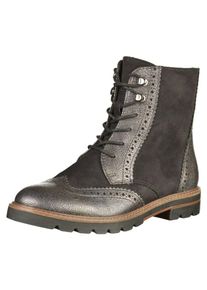 Marco Tozzi, Damen Stiefelette, Silbergrau / Schwarz
