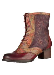 Laura Vita, Damen Stiefelette, Dunkelgelb / Rot / Weinrot