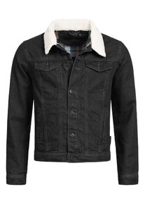 INDICODE JEANS, Herren Denim Jacke ' Jean ', Beige / Schwarz