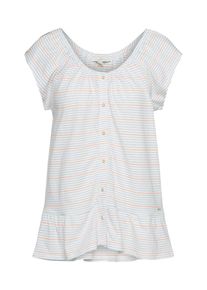 Tom Tailor Denim, Damen Shirt, Taubenblau / Orange / Offwhite