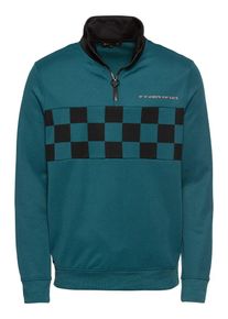 Review, Herren Sweatshirt 'TRACKTOP CYCLING', Petrol / Schwarz