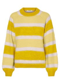 Pieces, Damen Pullover 'Bippa', Gelb / Dunkelgelb / Wei&szlig;