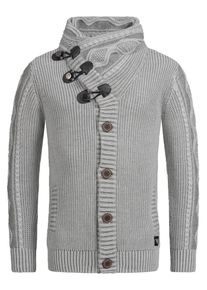 INDICODE JEANS, Herren Strickjacke 'Nicolai', Hellgrau