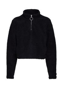 Urban Classics, Damen Sweatshirt 'Ladies Short Sherpa Troyer', Schwarz