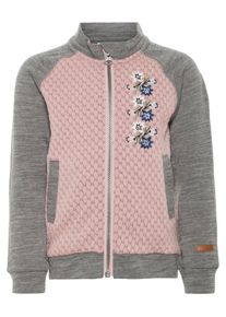name it, M&auml;dchen Woll Strickjacke, Dunkelgrau / Rosa