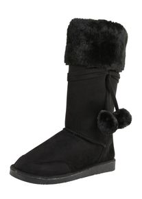 Lost Ink, Damen Stiefel 'MILLIE SIDE POM LONG', Schwarz
