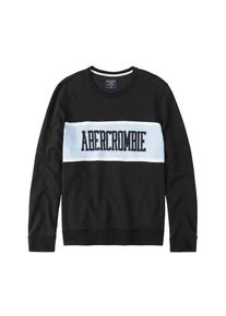 Abercrombie & Fitch Abercrombie & Fitch, Herren Sweatshirt 'CORE LOGO CREW EXT', Hellblau / Schwarz
