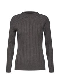 Vila, Damen Pullover 'VIGRADA KNIT RIB L/S TOP', Dunkelgrau