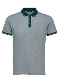 Selected Homme, Herren Poloshirt, Smaragd / Wei&szlig;