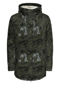 Only & Sons Only & Sons, Herren Parka, Grau / Grasgr&uuml;n / Schwarz