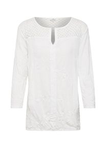 Tom Tailor, Damen T-shirt 'crincle lace', Wei&szlig;