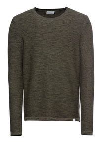 Nowadays, Herren Pullover 'mini wave sweater', Oliv