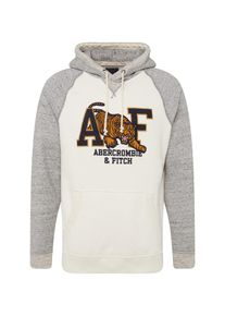 Abercrombie & Fitch Abercrombie & Fitch, Herren Sweatshirt 'SHIELD APPLIQUE', Grau / Wei&szlig;