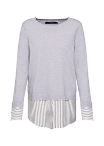 V&eacute;ro Moda VERO MODA, Damen Pullover 'CREW KARIS', Hellgrau / Wei&szlig;