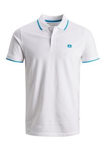 Jack & Jones JACK & JONES, Herren Poloshirt, Neonblau / Wei&szlig;