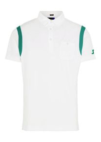 J. Lindeberg J.Lindeberg, Herren Poloshirt 'Dolph', Smaragd / Wei&szlig;