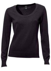 Heine, Damen Rundhals-Pullover, Schwarz