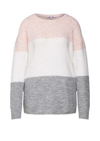 ABOUT YOU, Damen Pullover 'Larissa Jumper', Grau / Pink / Wei&szlig;