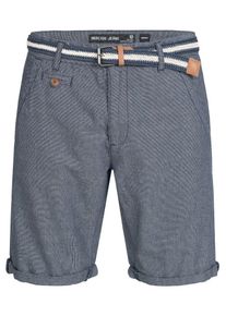 INDICODE JEANS, Herren Shorts 'Cuba', Nachtblau / Wei&szlig;