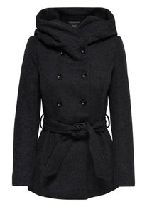 Only, Damen Wollmantel, Schwarz
