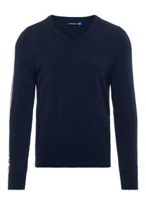 J. Lindeberg J.Lindeberg, Herren Sweatshirt 'Nolans Pima', Navy / Feuerrot / Wei&szlig;